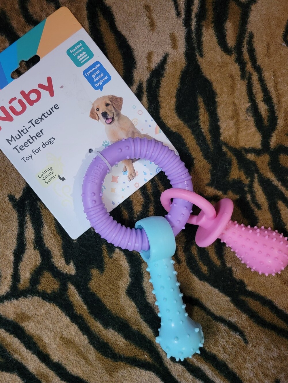 Dog Puppy Multi-Texture Binki Teether Chew Toy - Pink Sz Small Ea. New!